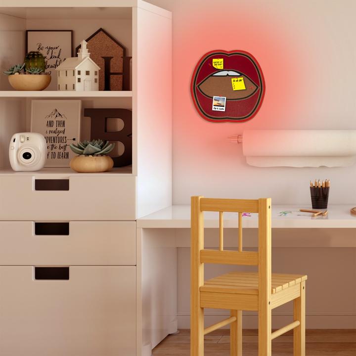 Actual product image Locomocean LED Cork Pinboard - Mouth (Bulletin board, 45 x 10 x 44 cm)