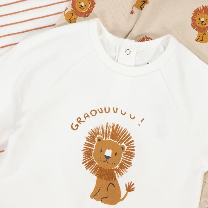 Image du produit La Redoute Collections Lot de 3 grenouillères en coton (74)
