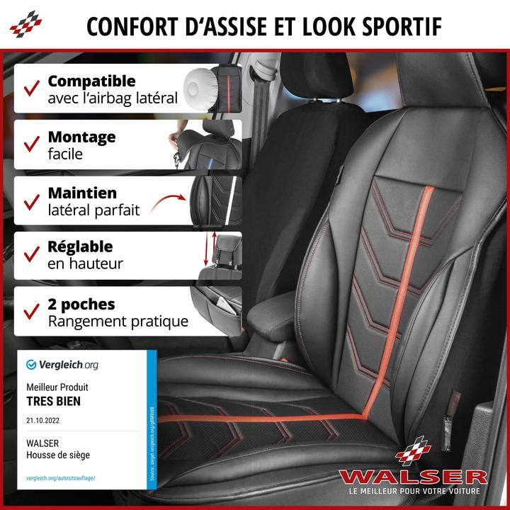 Image du produit Walser Housse de siège Kimi noir/rouge