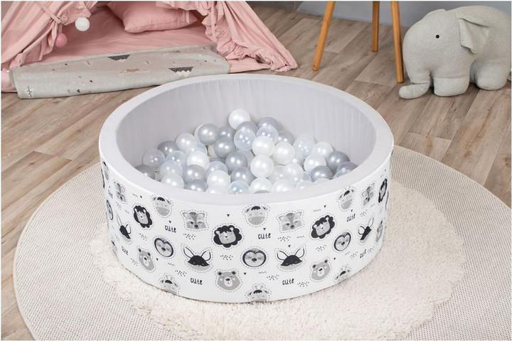 Image du produit Knorrtoys Piscine à balles soft - "Cute Animals" - 150 balles grey/white/transparent (ca. 7 cm)