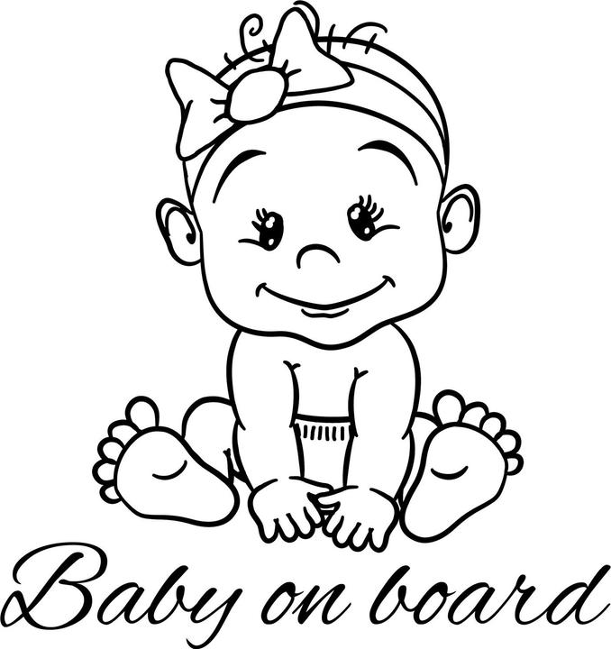 Image du produit Babystar Autocollant de voiture pour bébé Sweet Smile Girl - Noir