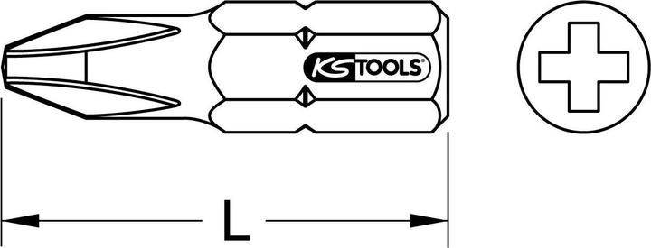 Immagine prodotto KS Tools 1/4 di bit. 25mm. PH000 911.3333 (PH0000)