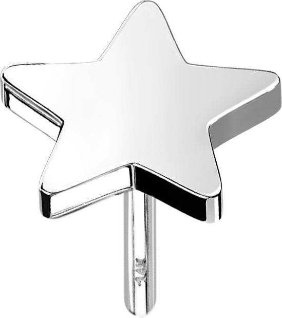 Image du produit Star Piercing Threadless étoile 14k or blanc (sans laiton, Or 14k)