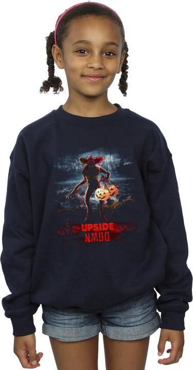 Actual product image Netflix Girls Stranger Things Pumpkin Upside Down Sweatshirt (140, 146)