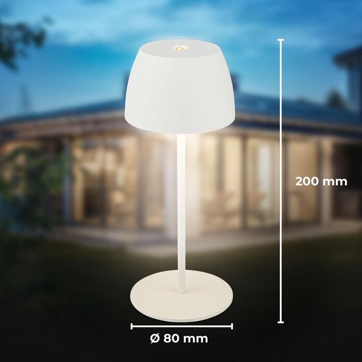 Immagine prodotto B.K.Licht Lampada da tavolo a LED ricaricabile - Mini Touch, bianco