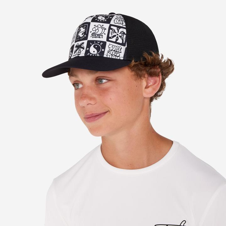 Actual product image Olaian Cap Kinder UV-Schutz Surfen Surfallday schwarz (53, 55, 56, 54 C)