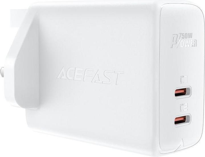 Actual product image Acefast GaN charger (UK plug) 2x USB Type C 50W, Power Delivery, PPS, Q3 3.0, AFC, FCP (A32 UK) (50 W)