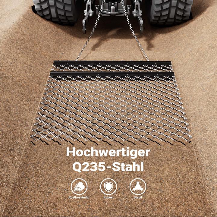 Actual product image Wiltec Meadow harrow 155x123.5cm Drag harrow Meadow drag Lawn tractor Field harrow (Lawn tractor, Tractor accessories)