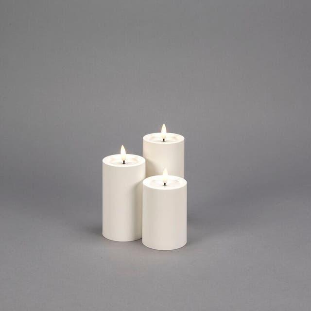 LED Kunststoffkerze weiss 1875-100 Aussen 1875-100 6h Timer D7 H15cm 2xAA
