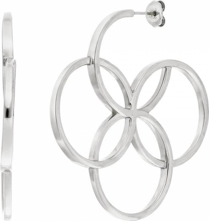 Produktbild Creolen Clover Charm, 925 Sterlingsilber (925 Sterlingsilber, rhodiniert (solid))