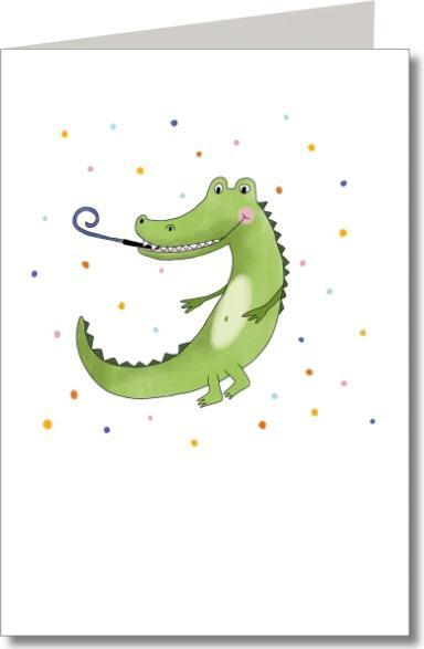 Actual product image Keitcards Card one text with a crocodile (1 pcs.)