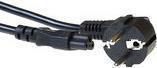 Actual product image Powercord mains connector CEE 7/7 male (angled) - C5 black 0.5 m (0.50 m)