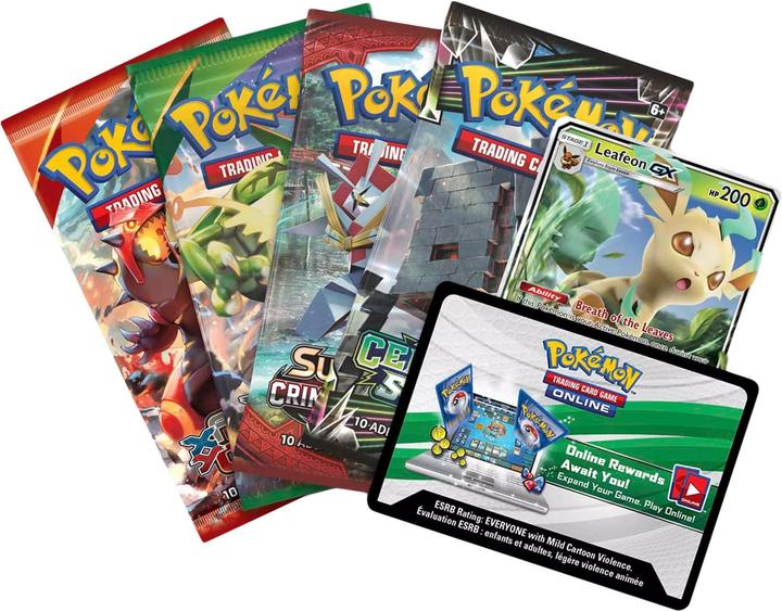 Actual product image Pokémon Kartenspiel TCG: Evolution Celebration Tin Featuring Leafeon-GX (English, Booster Pack)