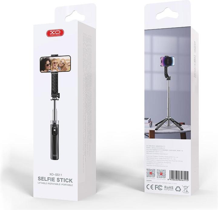 Actual product image xO selfie stick Bluetooth tripod SS11 black 100cm