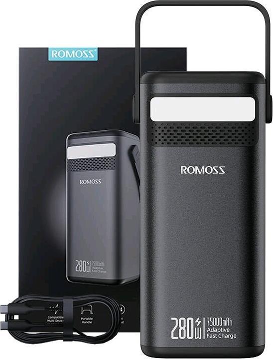 Produktbild Romoss Powerbank PMT75-DC 75000mAh 280W (black) (75000 mAh, 280 W, 240 Wh)