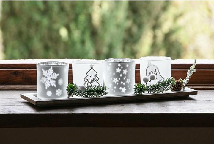 Produktbild Esprit Weihnachtliche Kerzenhalter Home Weiss Rot 40 X 9 X 13,5 cm (5 Stücke) (2 Stück)