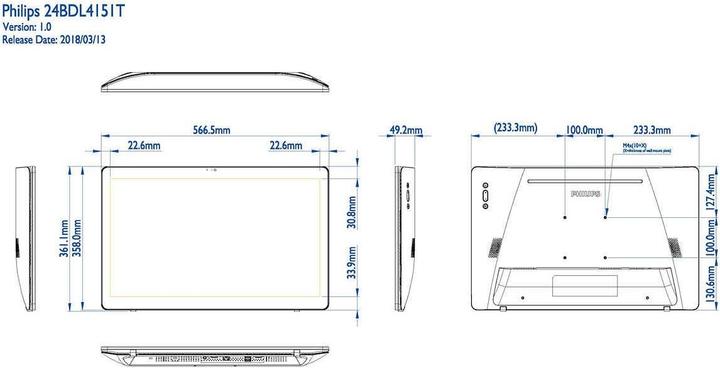 Actual product image Philips 24BDL4151T/00 (1920 x 1080 pixels, 24")