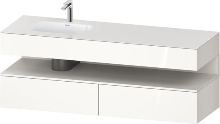Actual product image Duravit Qatego built-in washbasin with console washbasin base, 1600x550x600mm, niche white supermatt