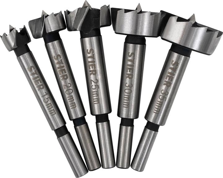 Actual product image Stier Forstner bit set, 5-piece (15, 20, 25, 30, 35 mm) (15, 20, 25, 30, 35 mm)