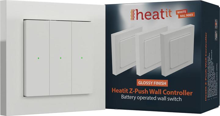 Actual product image Heatit Controls - Interrupteur sans fil Z-Wave+ 700 Z-Push Wall controller