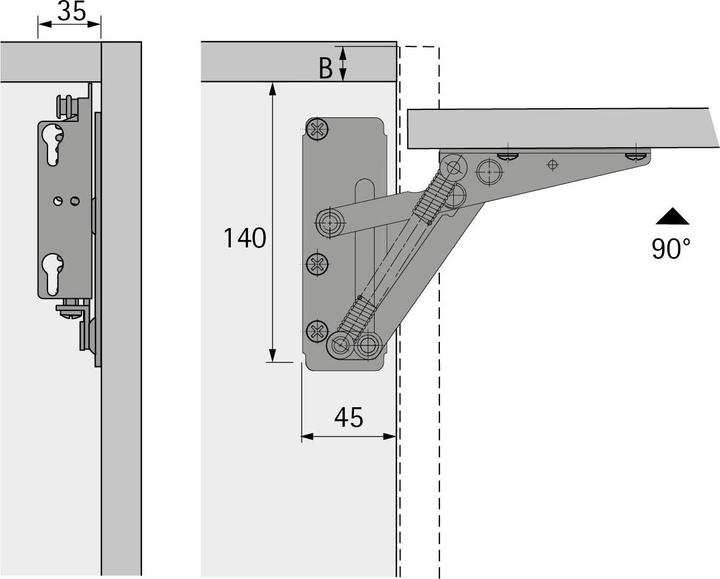 Produktbild Hettich Klappenstützen Lift 90