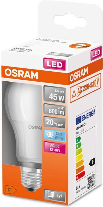 Actual product image Osram Star Classic (E27, 6.50 W, 600 lm, 1 x, F)