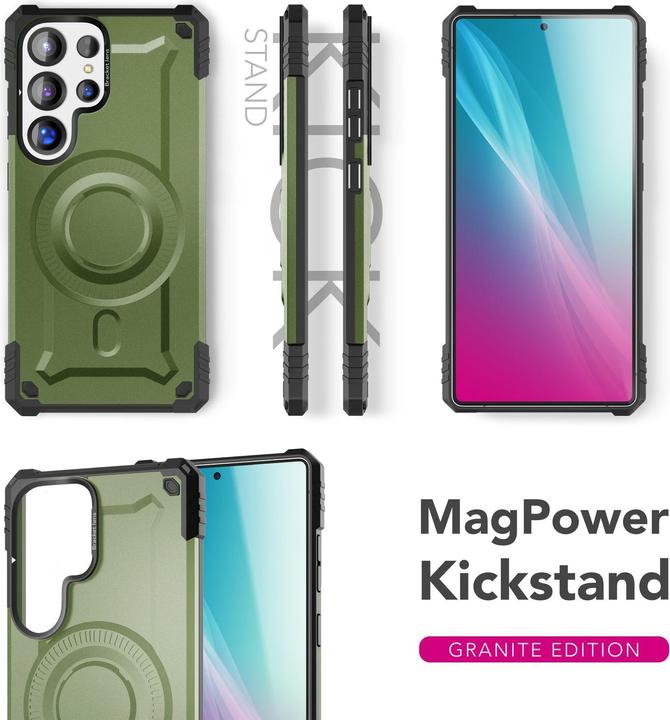 Immagine prodotto Nalia Granite - Armor Panzer Hülle mit MagSafe Ring und Ständer - Military Hardcase (Samsung Galaxy S25 Ultra)