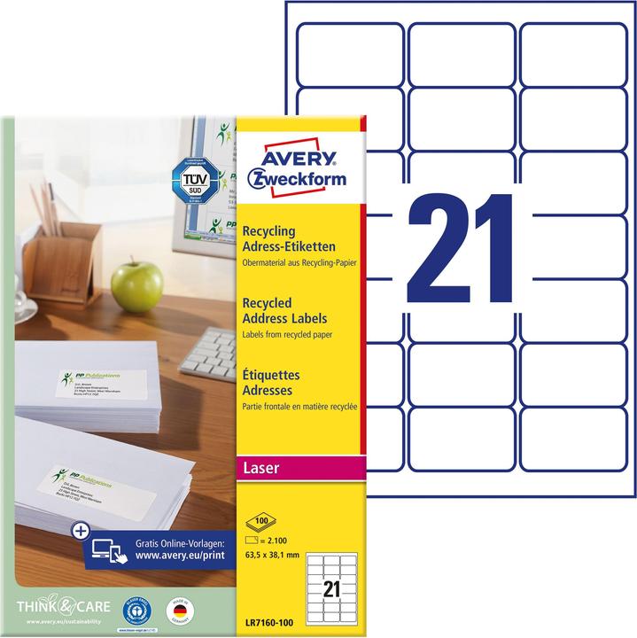 Actual product image Avery Recycling shipping labels