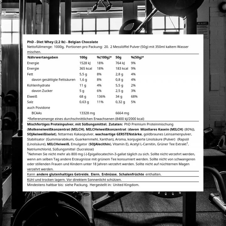 Image du produit PhD Nutrition Diet Whey (Chocolat belge, 1 pcs, 1000 g)
