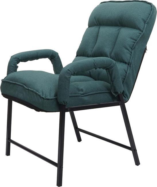 Produktbild Mendler Esszimmerstuhl HWC-K40, 160kg belastbar Rückenlehne verstellbar Metall - Stoff/Textil dunkelgrün