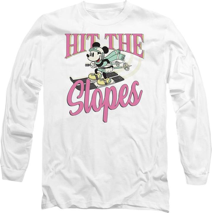 Actual product image Disney Unisex Adult Hit The Slopes Mickey Mouse T-Shirt (M)