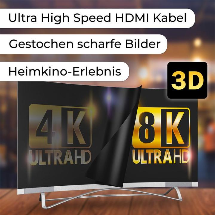 Produktbild Hermex HDMI zu HDMI Kabel 1m 8K UHD High Speed HDMI Anschlusskabel (1 m, HDMI)