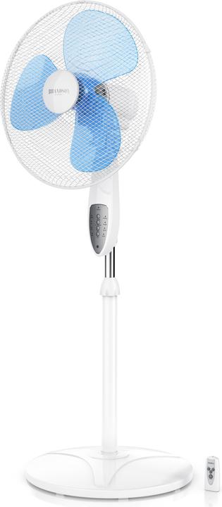 Produktbild Brandson Standventilator, 42 cm Ø, Standlüfter, Fernbedienung, Neigbar 30°, 50W, Oszillation 80°, weiss/blau (45.60 dB)