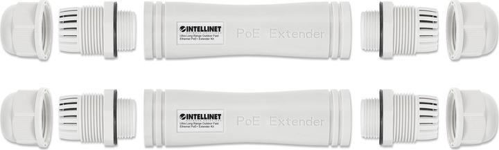 Actual product image Intellinet Ultra Long Range Outdoor Fast Ethernet PoE+ Extender Set