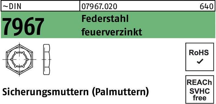 Produktbild Sicherungsmutter DIN 7967 M 12 Federstahl feuerverzinkt