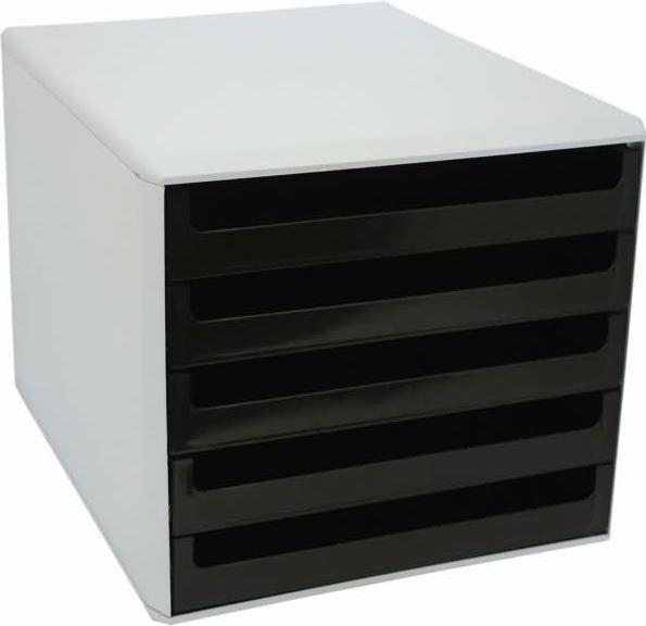Produktbild Metzger&Mendle M&M Schubladenbox schwarz DIN A4 mit 5 Schubladen (C4)