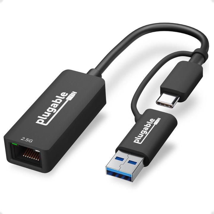 Plugable Adattatore da USB C a Ethernet 2.5G (USB-C, RJ45 (1x))