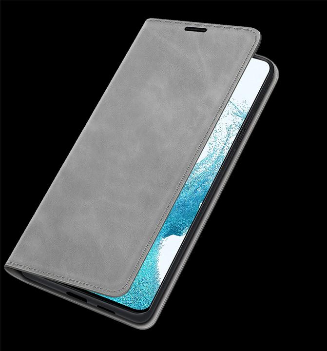 Produktbild Cazy Book Case Kompatibel mit Samsung Galaxy S22+ - Hülle klappbar Magnetisch Kunstleder - Grau (Samsung Galaxy S22+)
