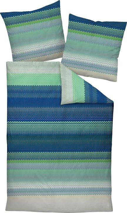 Produktbild Janine Mako-Satin Bettwäsche moments 98120 blau türkis (Duvetbezug, 80x80 cm)