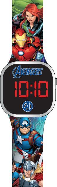 Image du produit Accutime Montre enfant LED Avengers (bleue), horloge numérique avec affichage LED de l'heure et de la (Montre numérique, 38 mm)