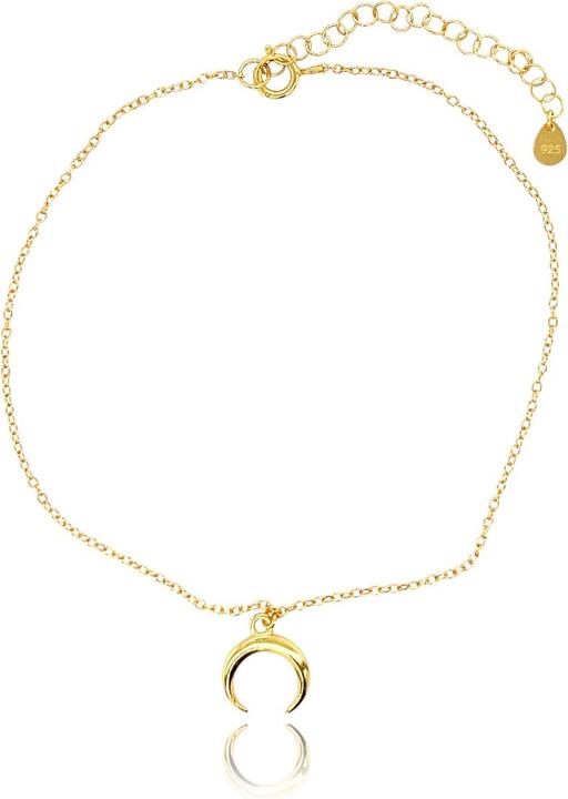 Leyda Fusskette Mond (Silber 925, vergoldet 750 / 18 K Gold, 27 cm)