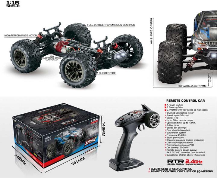 Actual product image Absima Monster Truck Spirit (RTR Ready-to-Run)