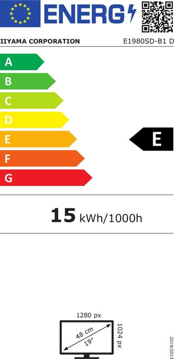 Energy Label iiyama E1980SD-B1 (1280 x 1024 pixels, 19")