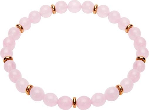 HCA Armband - "Joyful Spirit" - Rosenquarz (18 cm, Edelsteine kombiniert mit Elementen aus Edelstahl)