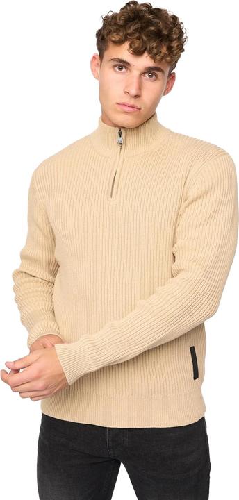 Actual product image Crosshatch Mens Havaline Knitted Quarter Zip Pullover (XL)