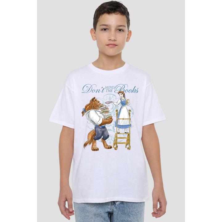 Actual product image Beauty And The Beast Childrens/Kids Don't Mind the Books T-Shirt (116)