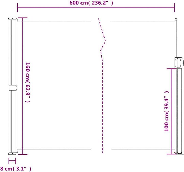 Image du produit VidaXL Store latéral extensible (1.60 m)