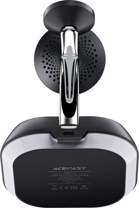 Image du produit Acefast Station de charge inductive 3en1 E16 15W pour téléphone/écouteurs/montre - noir (15 W)