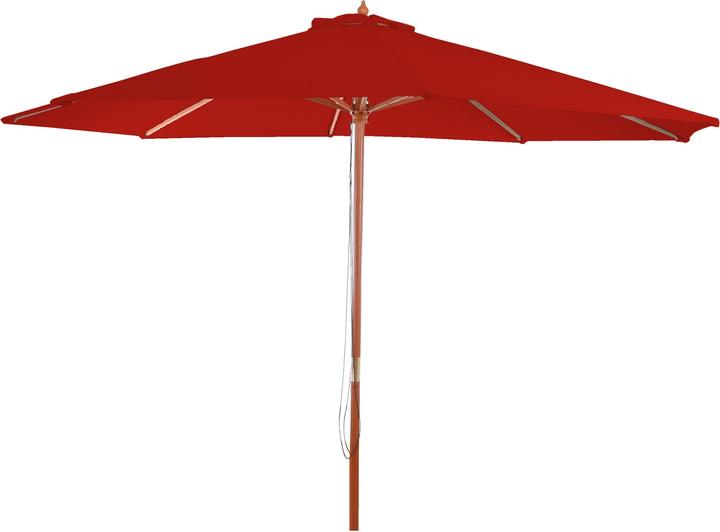 Image du produit Mendler Parasol Florida, Ø 3m polyester/bois - rouge (3 m)