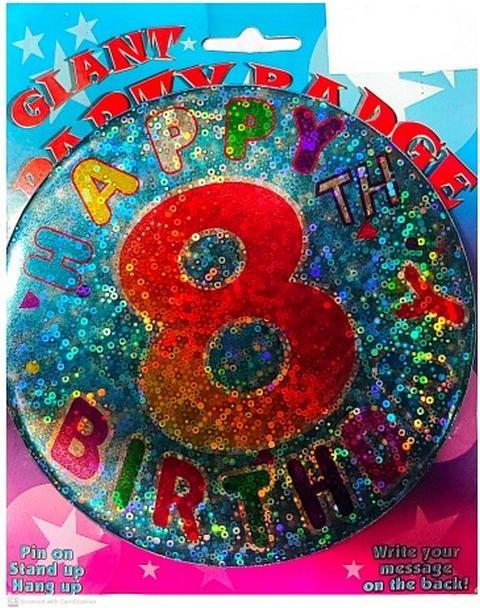 Generic Giant PartyButton 8 Geburtstag